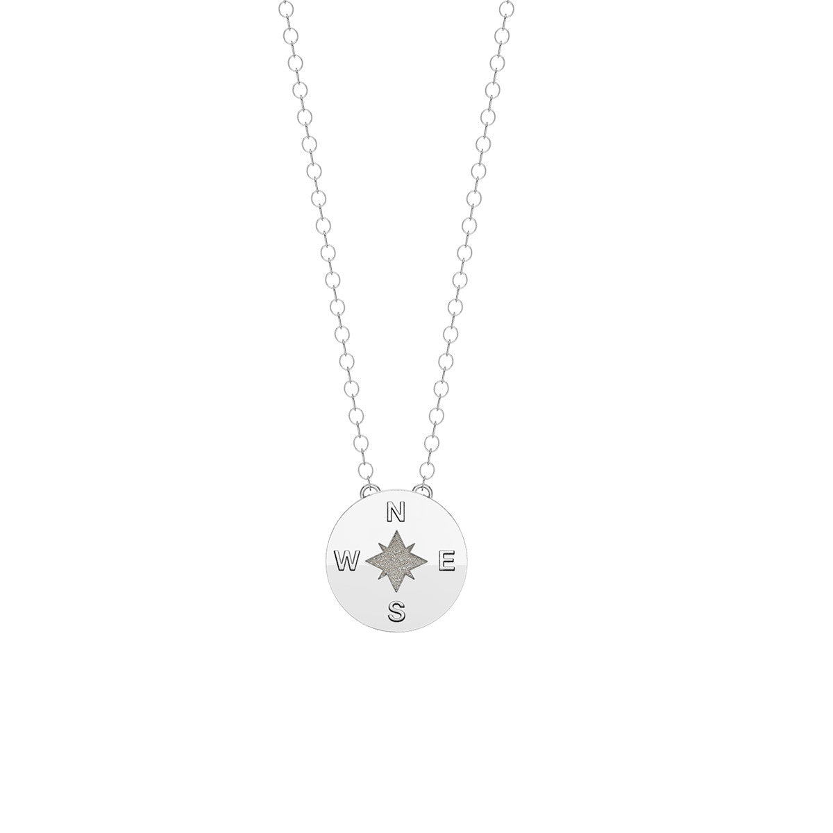 Dainty Compass Necklace - Silver