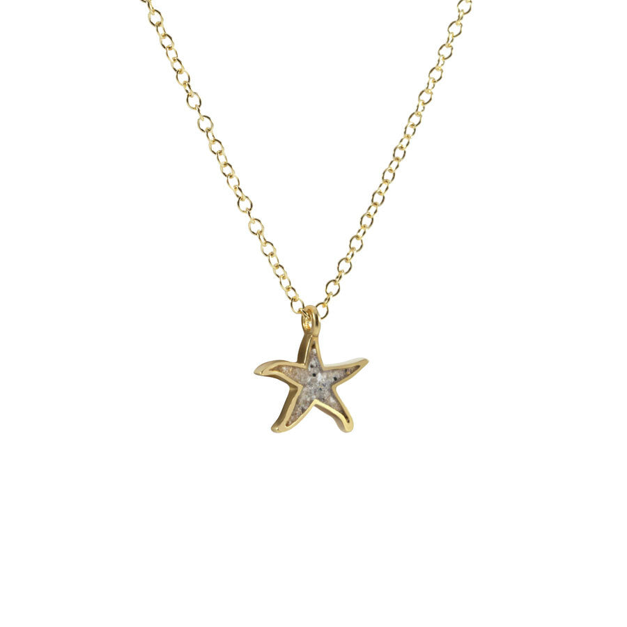 Dainty Sand and Sea Starfish Necklace - Gold