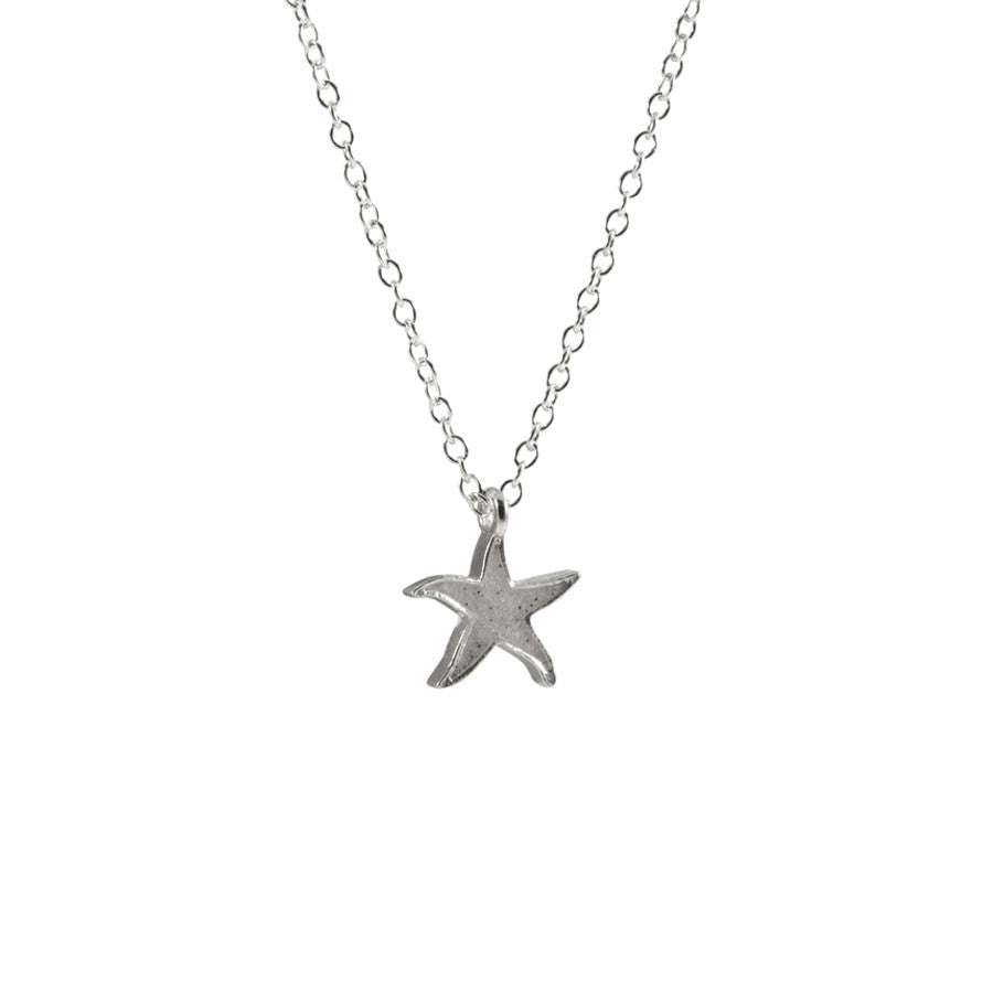 Dainty Sand and Sea Starfish Necklace - Silver
