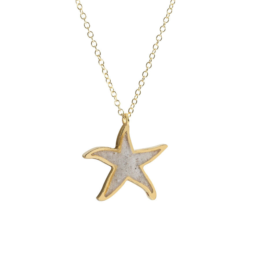 Large Sand and Sea Starfish Necklace - Gold