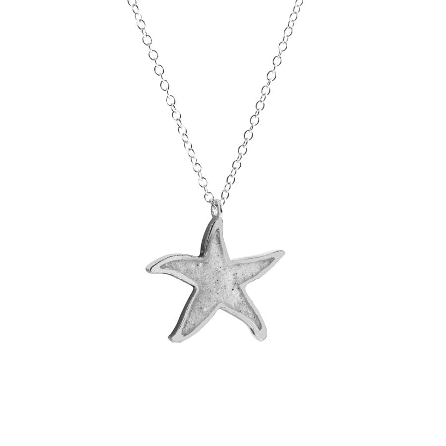 Large Sand and Sea Starfish Necklace - Silver