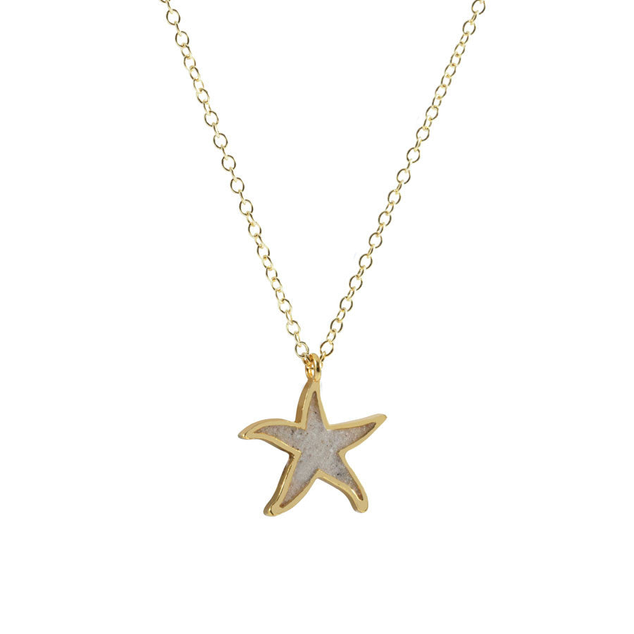 Medium Sand and Sea Starfish Necklace - Gold