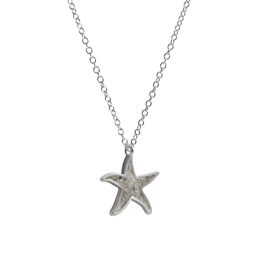 Medium Sand and Sea Starfish Necklace - Silver