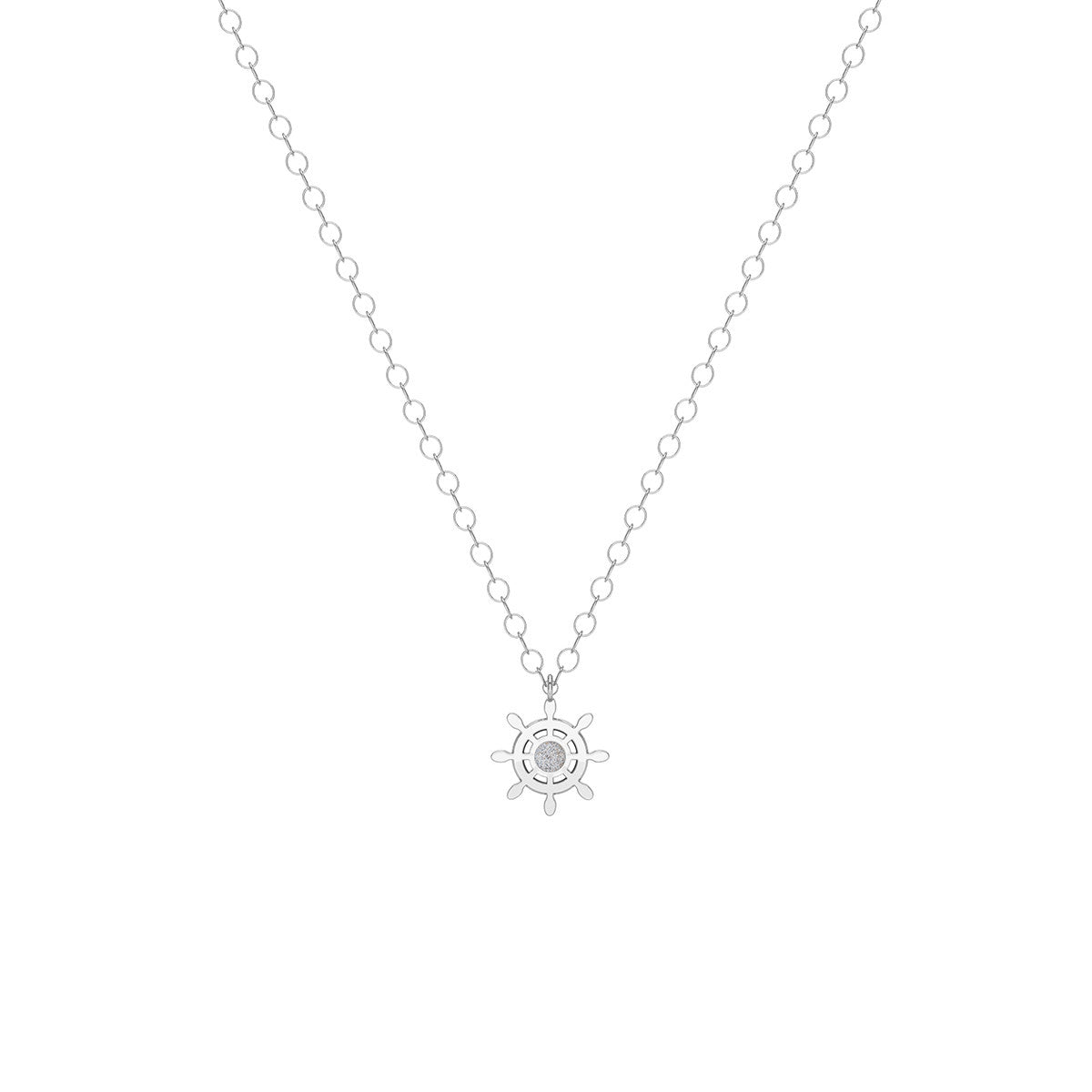 Dainty Helm Necklace - Silver
